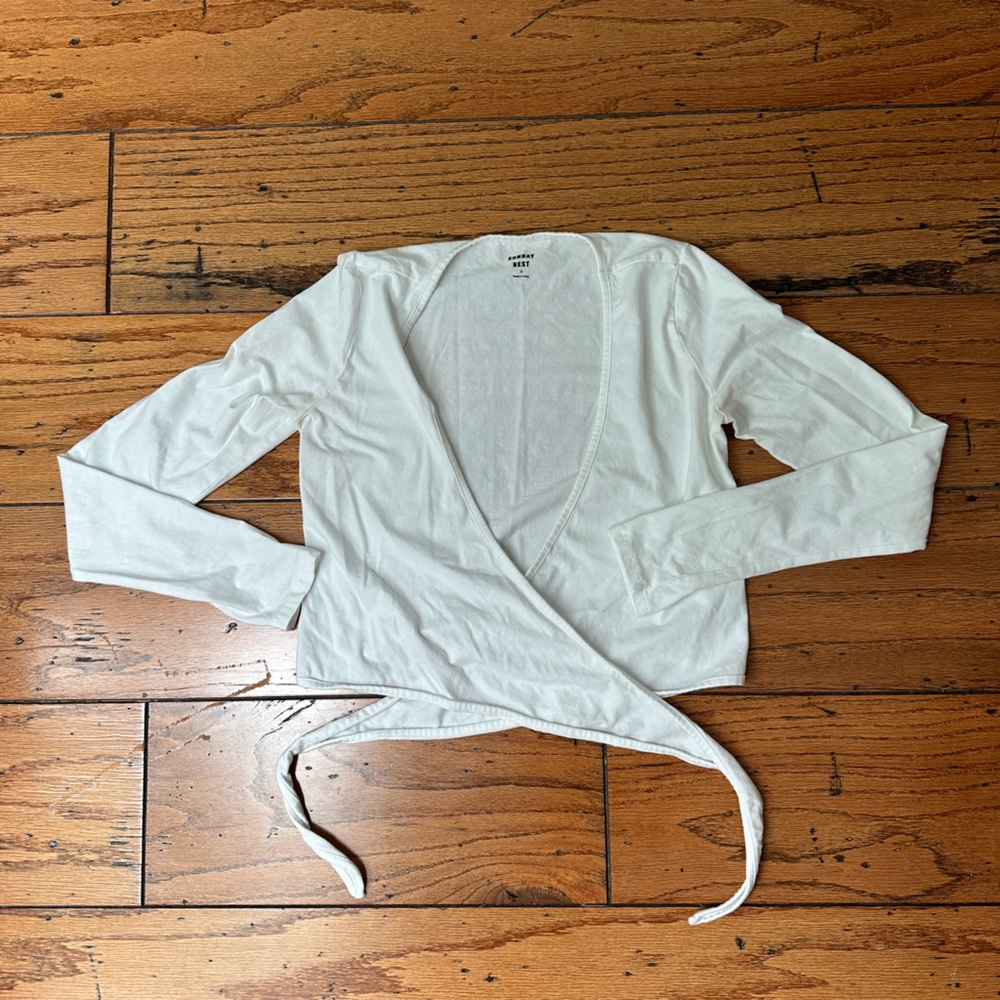 Sunday Best Cropped Tie-Front Top